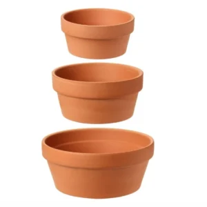 Set de 3 macetas de terracota BedoCut con drenaje (8,2” / 6,7” / 5,5”)